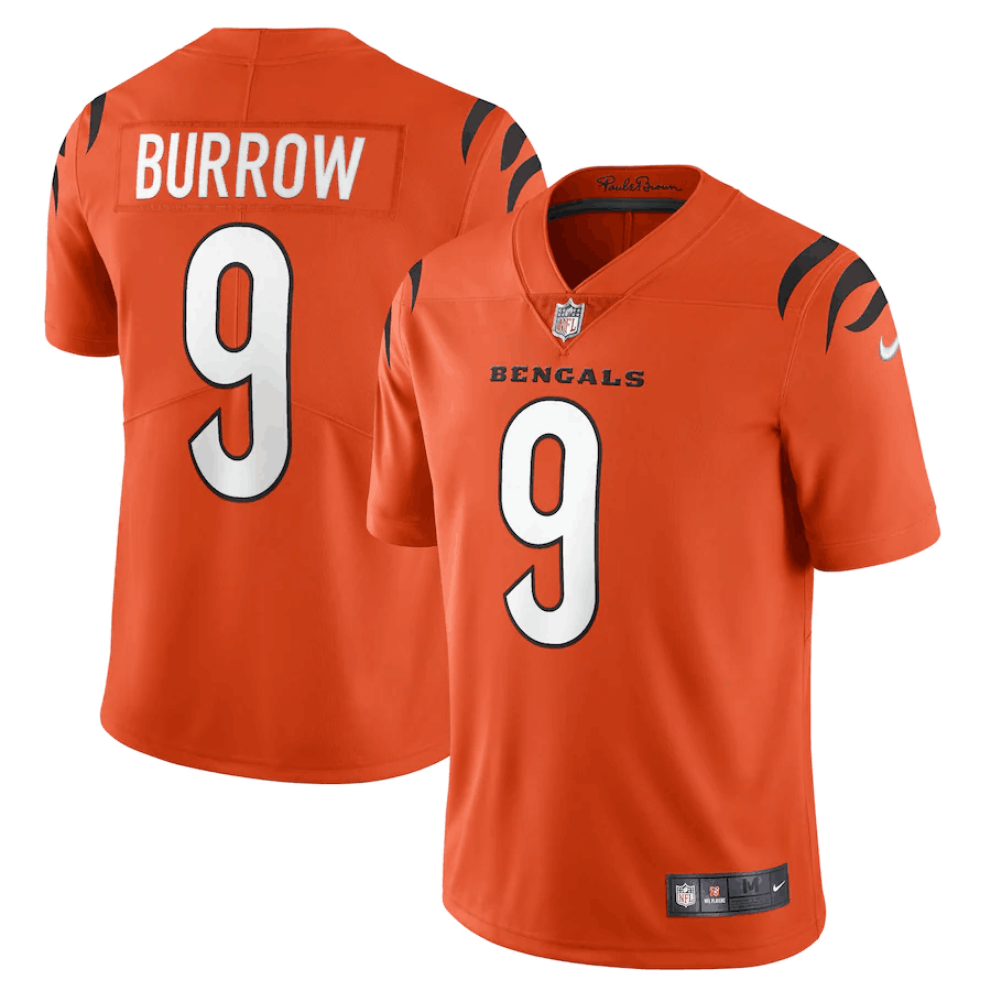 Men's Cincinnati Bengals #9 Joe Burrow 2021 Orange NFL Vapor Untouchable Limited Stitched Jersey Men's Cincinnati Bengals #9 Joe Burrow 2021 Orange NFL Vapor Untouchable Limited Stitched Jersey